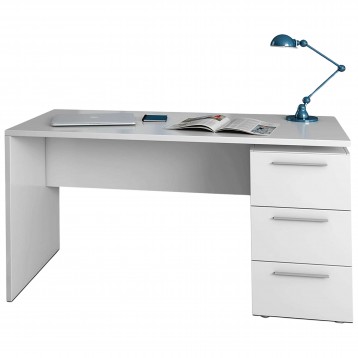 Escritorio color blanco con 3 cajones 138 cm