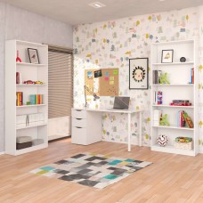 Conjunto Escritorio y 2 Estanterías Blanco