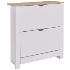 Mueble Zapatero Recibidor 2 Trampones Pasillo Tivoli Blanco Mate 74 cm