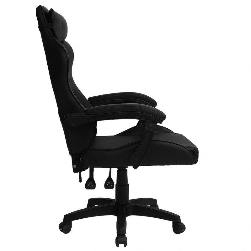 Silla Gaming Koe Giratoria con Cojín Lumbar Color Negro Silla Gaming Koe Giratoria con Cojín Lumbar Color Negro