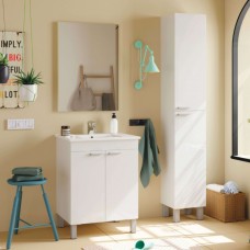 Muebles De Baño Pack Amara Blanco Brillo Estilo Nórdico Ancho 60 cm Muebles De Baño Pack Amara Blanco Brillo Estilo Nórdico Ancho 60 cm