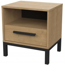 Mesita de Noche Craft Roble Hamilton y Negro 45x48 cm Mesita de Noche Craft Roble Hamilton y Negro 45x48 cm