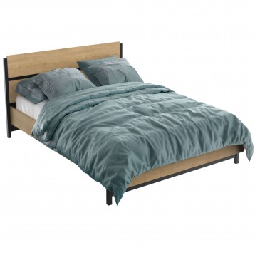 Cama de Matrimonio Craft Color Roble Hamilton Y Negro 135-140x190-200 cm