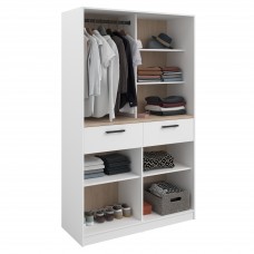 Vestidor Abierto Modular Flexa 2C Color Roble Jackson y Blanco Mate 120x200 cm Vestidor Abierto Modular Flexa 2C Color Roble Jackson y Blanco Mate 120x200 cm