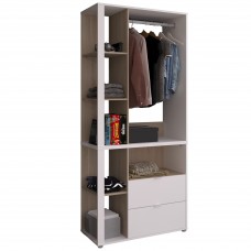 Armario Vestidor Compuesto Boreal Color Blanco y Roble Japonés 92x206 cm