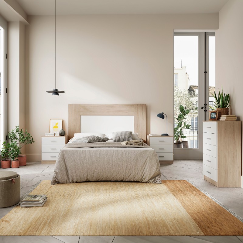 Dormitorio Matrimonio Estilo Nórdico Couple Blanco y Sahara