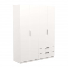 Armario Dormitorio Ghost 2 Cajones y 4 Puertas Blanco Mate 158x51 cm Armario Dormitorio Ghost 2 Cajones y 4 Puertas Blanco Mate 158x51 cm