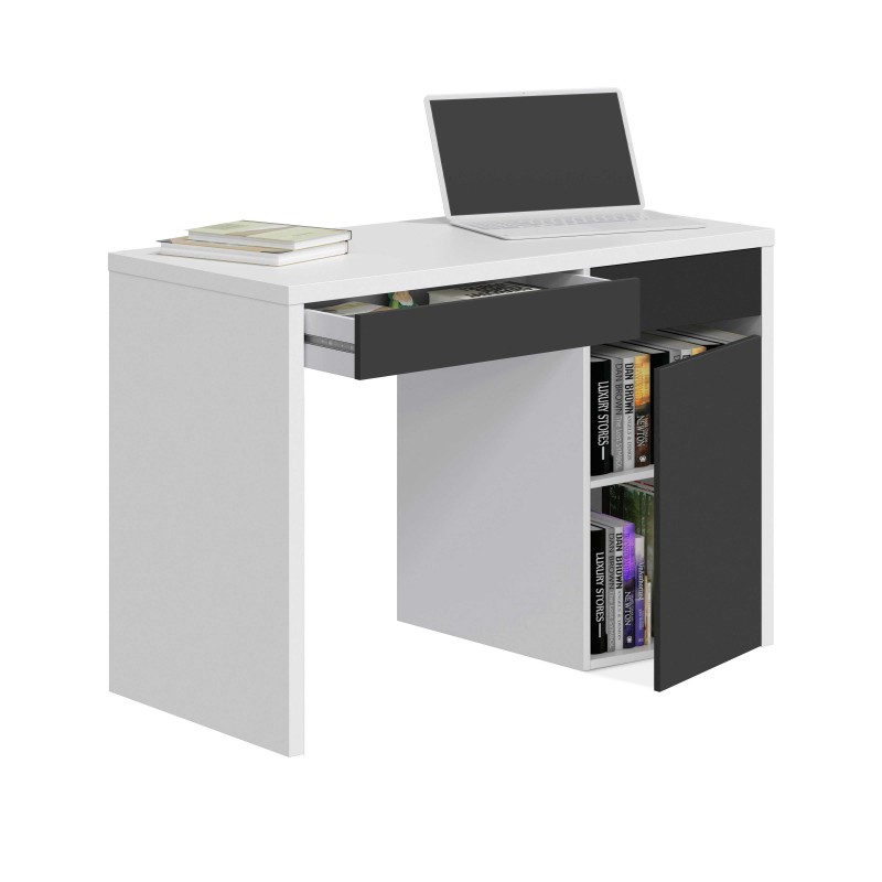 Mesa Escritorio Mia Blanco y Gris 108 cm