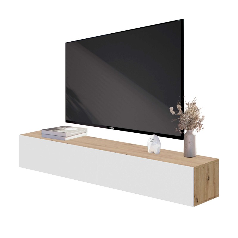 Mueble TV Kaway Salón Comedor Roble Nodi y Blanco Artik 180 cm Mueble TV Kaway Salón Comedor Roble Nodi y Blanco Artik 180 cm