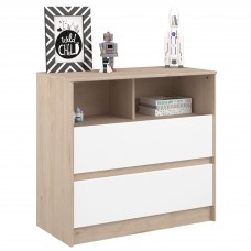 Cómoda Juvenil Infantil Cambiador Child Roble Jackson y Blanco 84x78 cm Cómoda Juvenil Infantil Cambiador Child Roble Jackson y Blanco 84x78 cm