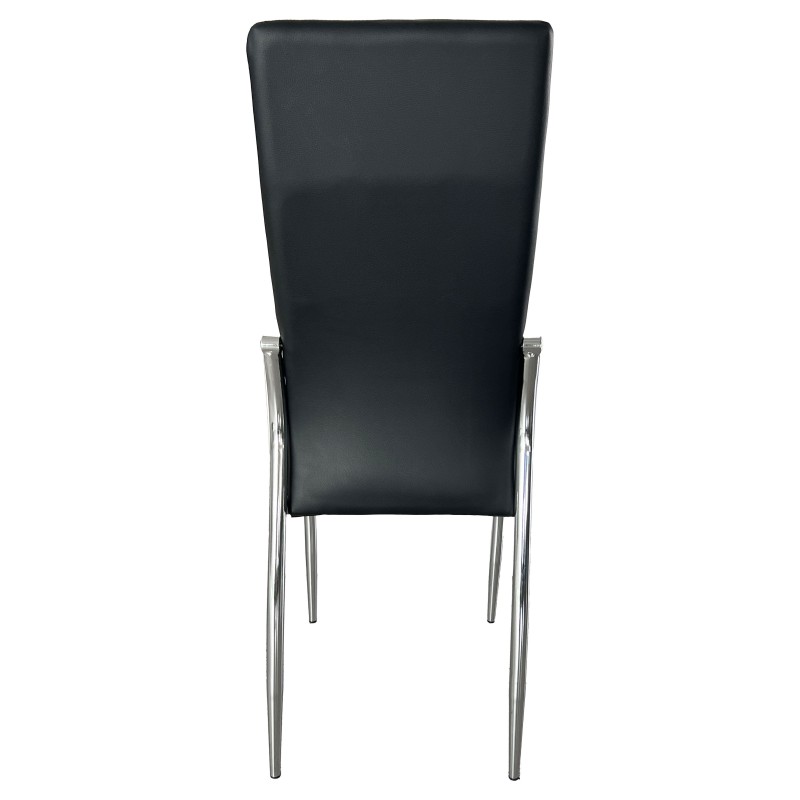 Sillas De Comedor Moderna Laci De Polipiel Y Metal Cromado Color Negro Sillas De Comedor Moderna Laci De Polipiel Y Metal Cromado Color Negro