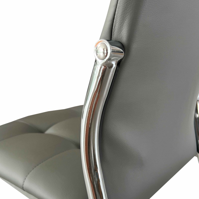 Sillas De Comedor Moderna Laci De Polipiel Y Metal Cromado Color Gris Sillas De Comedor Moderna Laci De Polipiel Y Metal Cromado Color Gris