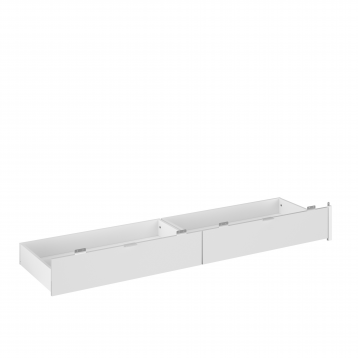 Cajones Bajos De Cama Matrimonio John en color blanco Shiny 190-200x22x51 cm