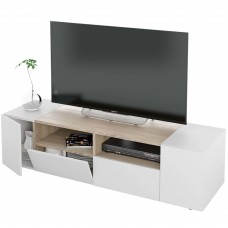 Mueble TV Tamiko Salón Comedor Nórdico Blanco Artik Y Roble Canadian 138 cm Mueble TV Tamiko Salón Comedor Nórdico Blanco Artik Y Roble Canadian 138 cm
