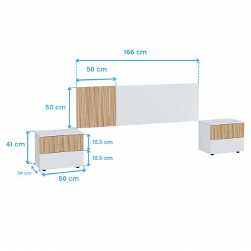 Cabecero Ehna y Mesitas Cotas