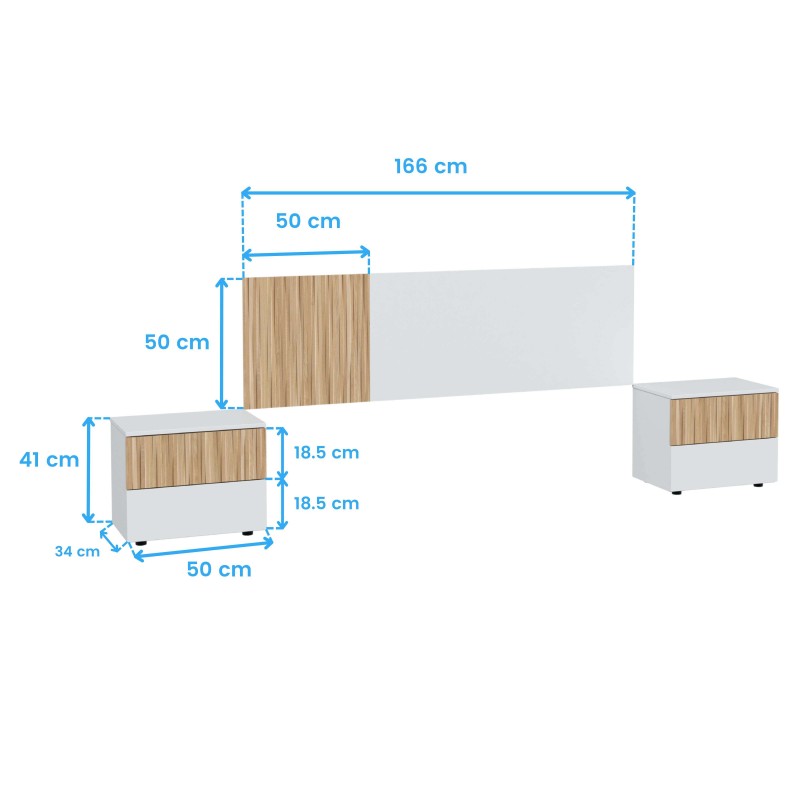 Cabecero Ehna y Mesitas Cotas