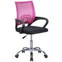 Silla de oficina giratoria Vita color rosa y negro juvenil