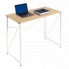 Mesa Escritorio Plegable Practic Color Roble Cambrian y Blanco Mate 100 cm