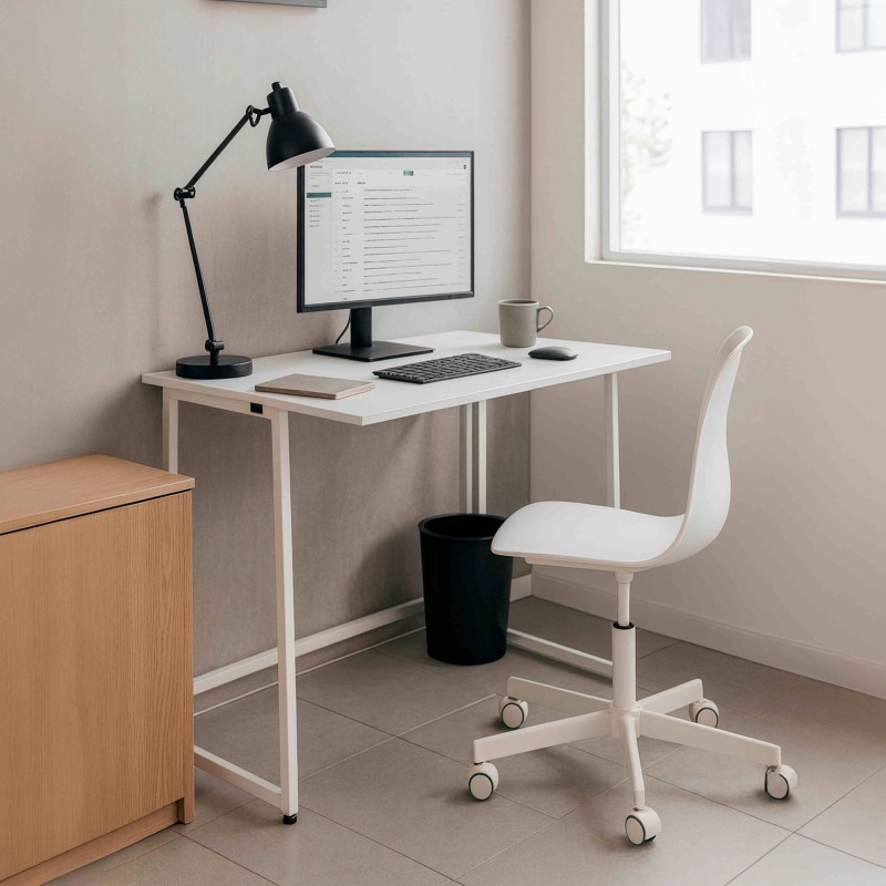 Mesa Escritorio Plegable Utility Color Blanco Mate 80 cm