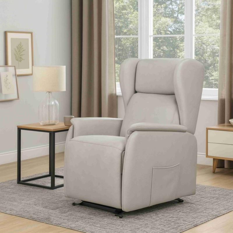 Sillón Relax Elevador Salón Vega Color Gris Claro