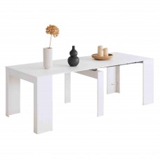 Mesa comedor súper extensible Train blanco brillo 5 posiciones 51-237x90 cm Mesa comedor súper extensible Train blanco brillo 5 posiciones 51-237x90 cm