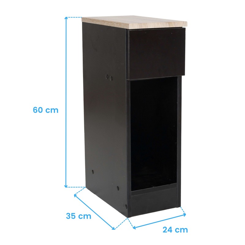 Mesita Slim Negra Cotas Mesita Slim Negra Cotas