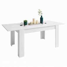 Mesa De Comedor Extensible Bass Color Blanco Mate 140-200x90 cm