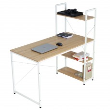 Mesa de Escritorio con Estantería Librería Blanco y Taupe 120 cm Mesa de Escritorio con Estantería Librería Blanco y Taupe 120 cm