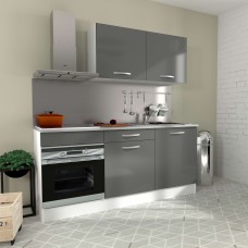 Cocina Modular Block Eko Color Blanco Y Gris 180 cm