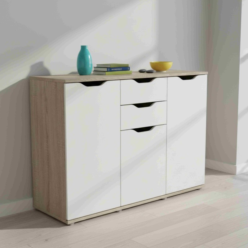 Aparador Salón Parc 3P 2C Color Roble Sonoma y Blanco Mate 108 cm