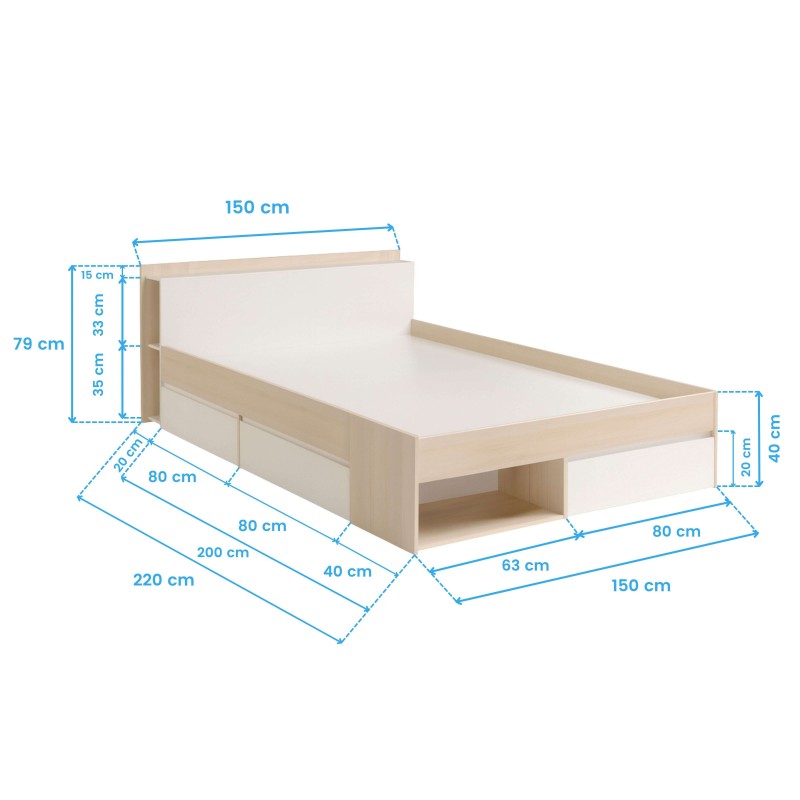 Cama Much Blanca Cotas