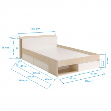 Cama Much Blanca Cotas