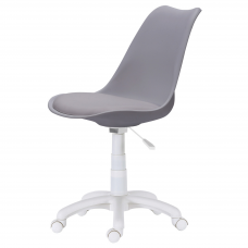 Silla Estudio Oficina Giratoria Lina color Gris y Blanco