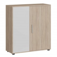 Aparador Salón Moderno Rom Color Roble Sonoma y Blanco Mate 80 cm