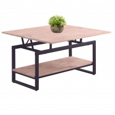 Mesa Centro Elevable y Extensible Steve Madera Roble Nordish y Negro 47-62x100x45-90 cm Mesa Centro Elevable y Extensible Steve Madera Roble Nordish y Negro 47-62x100x45-90 cm