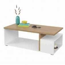 Mesa De Centro Fija Acces Color Roble Hamilton Y Blanco Mate 92x50 cm Mesa De Centro Fija Acces Color Roble Hamilton Y Blanco Mate 92x50 cm
