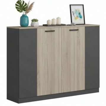 Aparador Nibis Roble Sonoma y Gris Antracita Colección Nibis 160 cm