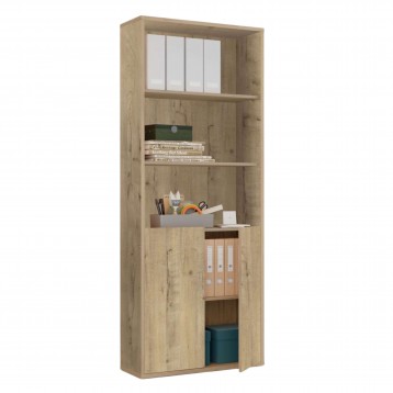 Estantería librería de oficina color Roble Gold 197x76x33 cm