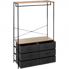 Vestidor Abierto Dormitorio Tissa 6 cajones color roble claro y gris oscuro 100x167 cm Vestidor Abierto Dormitorio Tissa 6 cajones color roble claro y gris oscuro 100x167 cm