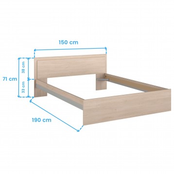 Cama Baltic Roble Cotas