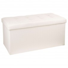 Baúl Puff Plegable Doble Lysandre Color Beige 76x38 cm Baúl Puff Plegable Doble Lysandre Color Beige 76x38 cm