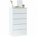 Cómoda De 5 Cajones Color Blanco Artik Dormitorio 60x110 cm