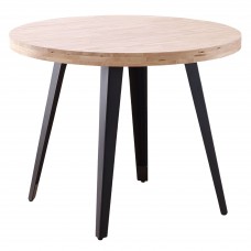 Mesa Salón Comedor Redonda Fija Berg Madera Color Roble Nordish y Negro 100x100 cm Mesa Salón Comedor Redonda Fija Berg Madera Color Roble Nordish y Negro 100x100 cm