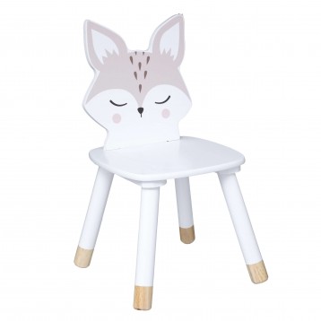 Silla Infantil Fox Douceur con Serigrafia de Zorro Color Blanco