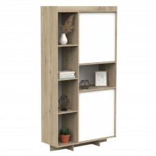 Estantería Lead Alta Color Roble Artisan y Blanco Mate 95x182x35 cm