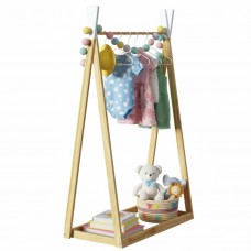 Mueble Infantil Burro De Ropa Tipi Color Roble Claro Y Blanco 79x126 cm