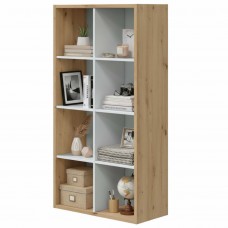 Estantería Juvenil Noa 8 Huecos Color Roble Nodi Y Blanco Artik 137x72x33 cm