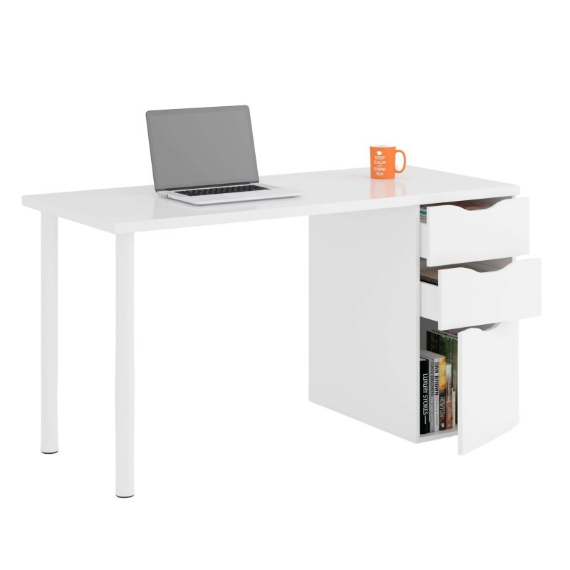 Conjunto Estanterías y escritorio Athena color blanco Conjunto Estanterías y escritorio Athena color blanco