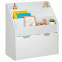 Mueble Infantil Estantería Librería con Cajón Color Blanco 63x70x30 cm