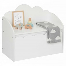 Mueble Infantil Baúl Douceur Nube en Color Blanco 60x30x53 cm